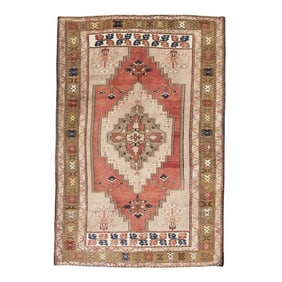 Vintage Turkish Oushak Rug 5'4" x 7'10"