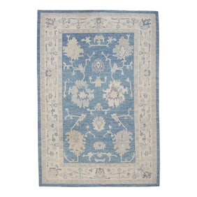 Modern Turkish Oushak Rug 6'2" x 9'4"