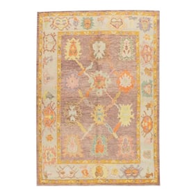 Modern Turkish Oushak Rug 5'2" x 7'4"