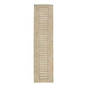 Handmade Modern Kilim Runner 3' X 12'1"