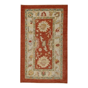 Modern Turkish Oushak Rug 3'1" x 4'10"