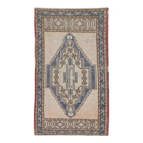 Vintage Turkish Mini Rug 1'10" X 3'2"