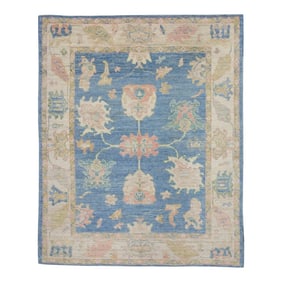 Modern Turkish Oushak Rug 7' x 8'7"