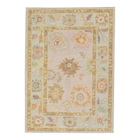 Modern Turkish Oushak Rug 4'2" x 5'7"