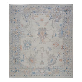 Square Modern Turkish Oushak Rug 11'4" X 12'11"