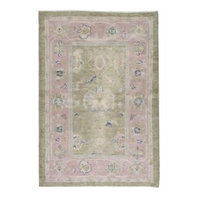 Modern Turkish Oushak Rug 4'1" x 6'