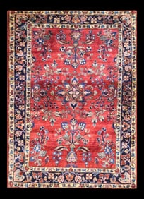 Early 20th Century Antique Persian Feraghan Sarouk Rug-3'4" X 4'10"