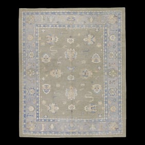 Modern Turkish Oushak Rug 8'5" x 9'10"
