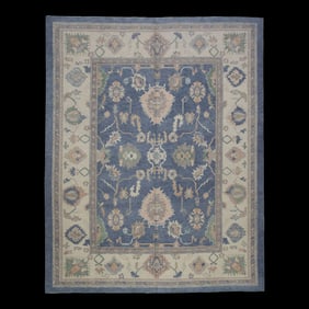 Modern Turkish Oushak Rug 9'3" x 11'4"