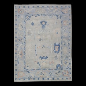 Modern Turkish Oushak Rug 9'1" x 11'11"