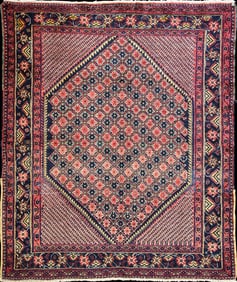 Early 20th Century Persian Bakhtiari Rug-4'7" X 5'7"
