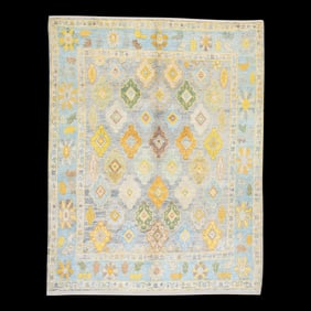 Modern Turkish Oushak Rug 8'1" x 9'10"