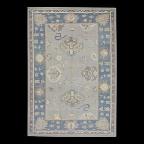 Modern Turkish Oushak Rug 6'4" x 8'11"