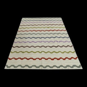 Early 21st Century Handmade Modern Kilim Rug 8'1 X 10'8