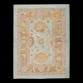 Modern Turkish Oushak Rug 4'2" x 5'8"