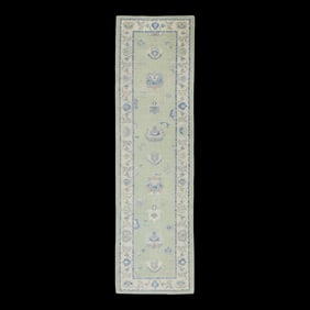 Modern Turkish Oushak Rug 3' x 10'5"
