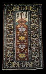 Vintage Turkish Tribal Prayer Rug - 3‚Äô9‚Äù X 6‚Äô