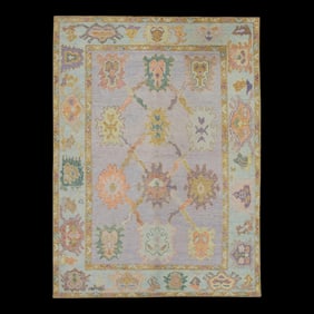 Modern Turkish Oushak Rug 4'10" x 6'3"