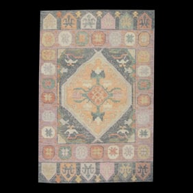 Modern Turkish Oushak Rug 4'3" x 6'2"