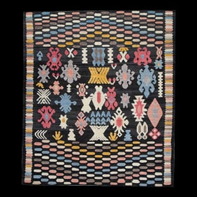 Handmade Modern Kilim Rug 8'11" X 10'3"