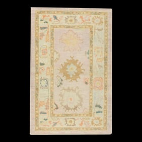 Modern Turkish Oushak Rug 3'4" x 5'1"