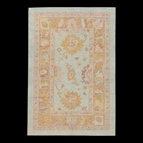 Modern Turkish Oushak Rug 4'1" x 6'