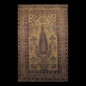 Late 19th Century Kerman Lavar Pictorial Rug