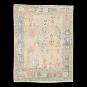 Modern Turkish Oushak Rug 5'7" x 7'3"