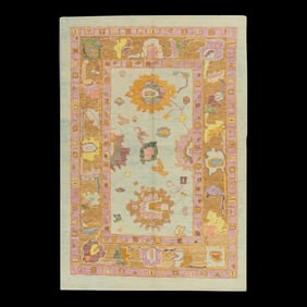Modern Turkish Oushak Rug 4'10" x 6'11"