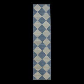 Handmade Modern Kilim Runner 2'10" X 12'4"