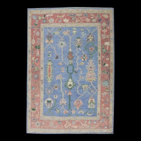 Modern Turkish Oushak Rug 4'2" x 5'10"