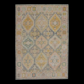 Modern Turkish Oushak Rug 6'3" x 8'10"