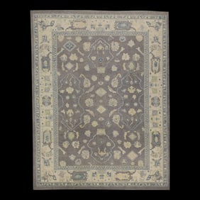 Modern Turkish Oushak Rug 8'11" x 11'10"
