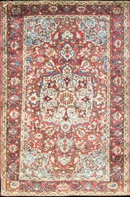 19th Century Antique Persian Bakhtiari Rug-4'6" X 6'10"