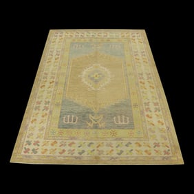 Modern Turkish Oushak Rug 6'2" x 8'11"