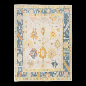 Modern Turkish Oushak Rug 8'6" x 10'10"