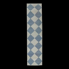 Handmade Modern Kilim Runner 2'10" X 12'2"