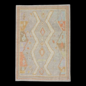 Modern Turkish Oushak Rug 4'1" x 5'7"