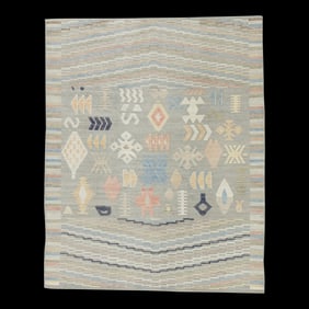 Early 21st Century Handmade Modern Kilim Rug 9'1 X 12'1