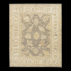 Modern Turkish Oushak Rug 7'7" x 9'1"