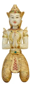 Vintage Burma Gilt & White Kneeling Buddha