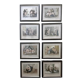 Italian Baroque Style Erotic Prints Compromised Aristocrats, Monks & Nuns II - Set of 8