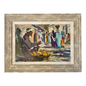 Mid-Century Modern "Samarkand Market" by Irina Getmanskaya, Signed 1961 ‚Äì Colorful