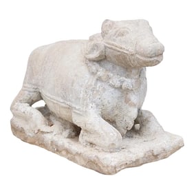 19th Century Carved Stone Nandi Statue