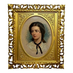 Victorian Oil Painting Portrait Lady Sarah Sophia Wood N√©e Clark by John Wood Circa 1857