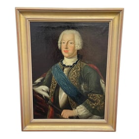 Traditional German 18th Century Oil Painting Portrait of Duke Anthony Ulrich of Brunswick-L√