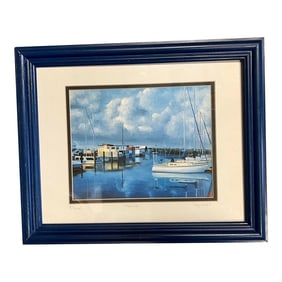 Key West Marine Contemporary Nautical Framed & Signed
