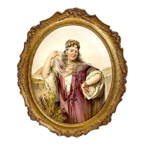 Late 19th Century Large Oval Berlin 'k.p.m.' Porcelain Plaque of a Harem Dancer
