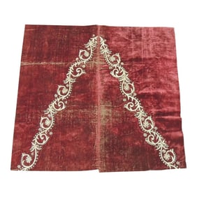 19th Century Ottoman Empire Persian Silver Metallic Threads Embroidered Textile