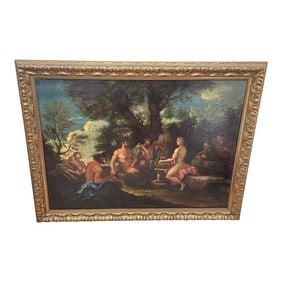 Baroque Oil Painting Depiction of Apollo and Marsyas Musical Duel and the Judgment of King Midas